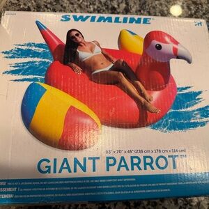 Giant Parrot Inflatable Pool Toy - Red, Yellow, Blue